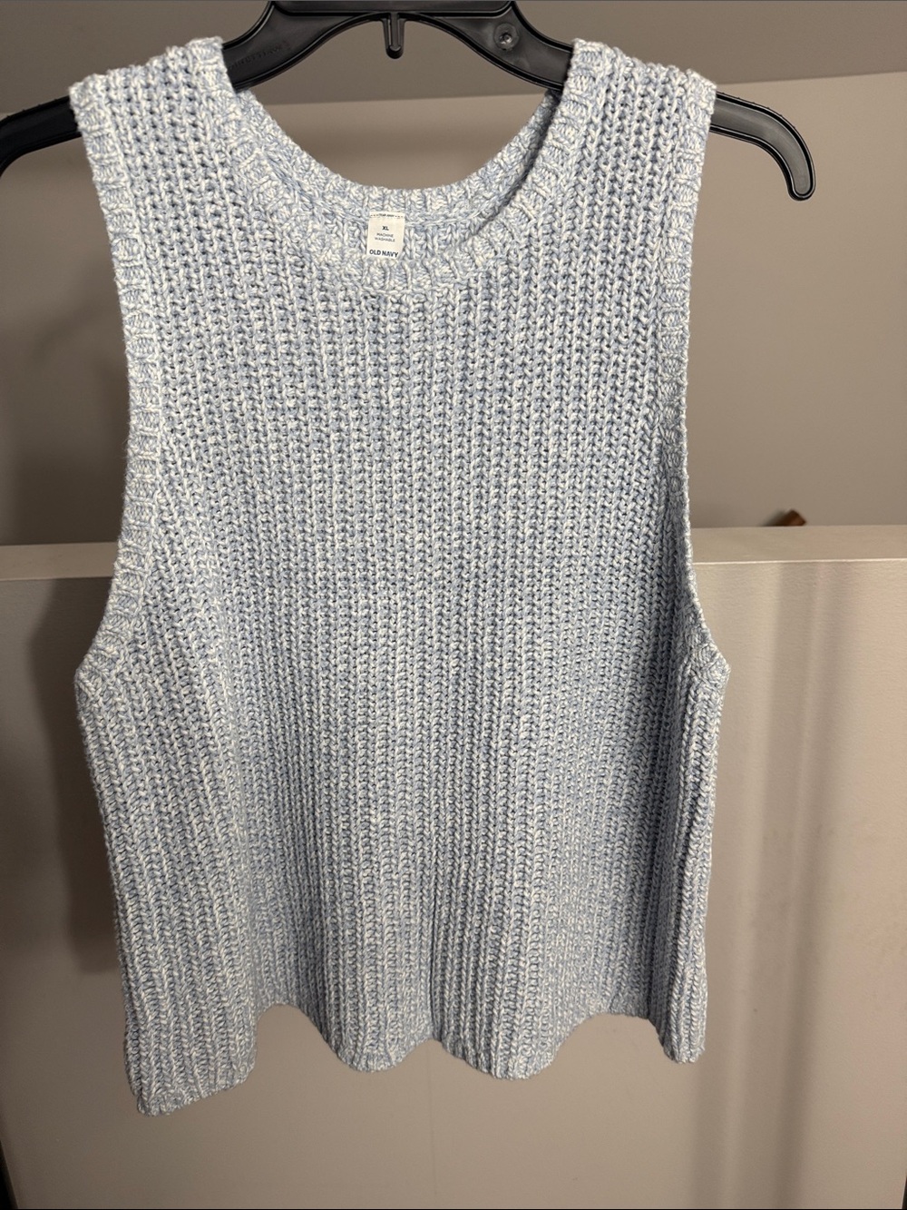 Old Navy Light Blue Knit Crewneck Sweater Vest